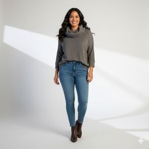 Express Gray Cropped Sweatshirt